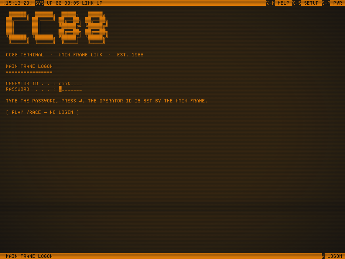 CC88 Terminal, a screenshot